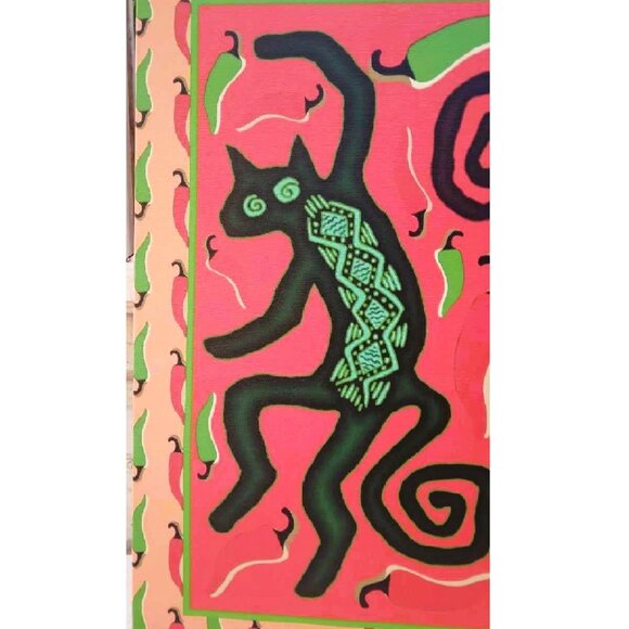 FUN Dancing Peppers Cats Giclee Canvas Wrap Original Art Print - Picture 4 of 11